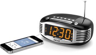 Akai Retro Style Radio Alarm Clock, Black (CE1500B)