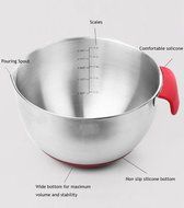 IBEET Mixing Bowl With Handle and Apout,Mixing Bowl With Spout, 18/8 Stainless Steel Mixing Bowl, 2.5QT Rubber... N8