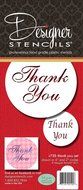 Designer Stencils C735 Thank You Cookie and Cupcake Stencil Set, Beige/Semi-Transparent N2