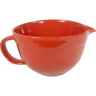 Red Stoneware Batter Mixing Bowl