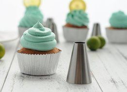BeBeFun 304 Stainless Steel Extra-Large/ Jumbo Classical Cup Cake Piping Icing Decoration Tips Set. Include French... N3