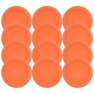Pyrex 2 Cup Orange Round Storage Lid/Cover #7200-PC for Glass Mixing Bowls-12 Pack
