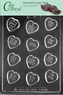 Cybrtrayd V157 Heart Phrases Valentine Chocolate Candy Mold