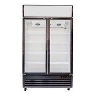 518L Glass Display Side by Side Pull Door Air Cooling Beer Soda Beverages Showcase Commercial Refrigerator Merchandise...