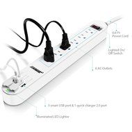 BESTEK 6-Outlet Surge Protector 6.6ft Cord with 7.5A 4 USB Ports N17