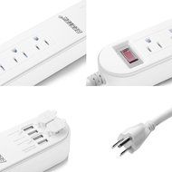 BESTEK 6-Outlet Surge Protector 6.6ft Cord with 7.5A 4 USB Ports N19