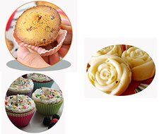 Beautiful Paradise 12pcs Square Shape Silicone Baking Cups / Cupcake Liners Molds Mixed Color N2