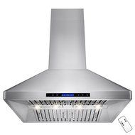 AKDY 36" Stainless Steel Island Mount LED Display Touch Control Kitchen Cooking Fan Range Hood N4