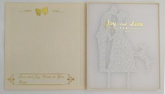 LOVENJOY with Gift Box Kissing Bride Groom Couple and Big Dog Animal Silhouette Wedding Cake Decoration Topper... N22