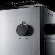 DeLonghi Stainless Steel Burr Coffee Grinder with Grind Selector and Quantity Control