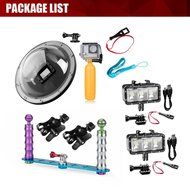 Lightwish 40M Waterproof Diving LED Video Light (CRI95+) + Dome Port Underwater Housing + Aluminum Alloy Diving...