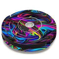 Skin Decal Vinyl Wrap For IRobot Roomba 650 655 Vacuum / Neon Color Swirl Glass