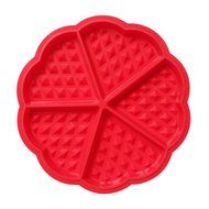 Kitchen Baking Set Silicone Waffle Mold Cake Mold Square Shape Heart Shape Set of 2 Red Color