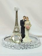Paris Wedding Bride and Groom Figurine Cake Topper N2