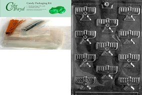 Cybrtrayd R032 Bite Size Menorahs Chocolate Candy Mold with Exclusive Cybrtrayd Copyrighted Chocolate Molding...