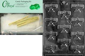 Cybrtrayd R032 Bite Size Menorahs Chocolate Candy Mold with Exclusive Cybrtrayd Copyrighted Chocolate Molding... N2