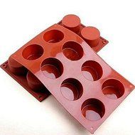 Y&amp;XL&amp;H 8 Cavity Silicone Round Cylinder Soap Diy Mold Cupcake Moulds(Random Color) N3