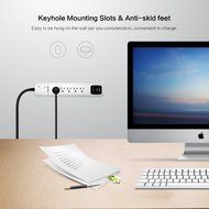 Poweradd 5-Outlet Surge Protector Power Strip 6ft Cord with Dual Smart USB Ports for TV, Laptop, Computer, Hair... N14