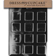 Dress My Cupcake Chocolate Candy Mold, Plain Square Mints, Set of 6