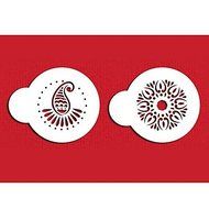 Sher FOUR-C Cup Cake Stencils Cookie And Coffee Stencils Set , Cupcake Decoration Template Molds