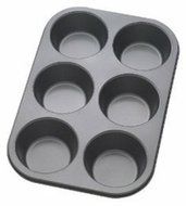 6 Cup Non Stick Steel Muffin Pan Bakeware Cupcake Baking Pan Cookie Tray Material Steel Color Silver Brand New