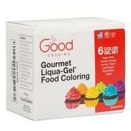 Food Coloring Liqua-Gel - 6 Color Rainbow Kit in .75 fl. oz. (20ml) Bottles N2