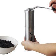 KonaBox Coffee Burr/Mill Manual Coffee Grinder with FREE Bonus Spoon Bag Seal Clip, Stainless Steel, Portable... N2