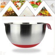 IBEET Mixing Bowl With Handle and Apout,Mixing Bowl With Spout, 18/8 Stainless Steel Mixing Bowl, 2.5QT Rubber... N12