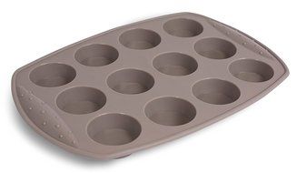 Internet&rsquo;s Best Silicone Muffin Pan | 12 Cup | Cupcake Tray | Cake Baking Mold | BPA Free | Dishwasher Safe N16