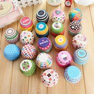TecGeo(TM) 100pcs/set Mix 4 Color Paper Muffin Case Christmas Wedding Cake Decorating Tools Cupcake Liners MoldBaking...