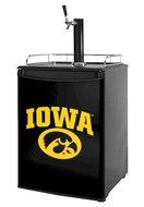 Kegerator Skin - Iowa Hawkeyes Tigerhawk Oval 01 Gold on Black (fits medium sized dorm fridge and kegerators)