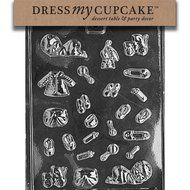 Dress My Cupcake Chocolate Candy Mold, Tiny Baby Assortment, Baby Shower