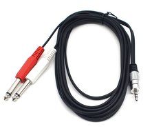 6Feet/1.8M Y Splitter cable, Duttek 3.5mm 1/8" TS Mono Male to dual 2*6.35mm 1/4" TRS Mono Male Plug Extension...