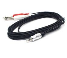 6Feet/1.8M Y Splitter cable, Duttek 3.5mm 1/8" TS Mono Male to dual 2*6.35mm 1/4" TRS Mono Male Plug Extension... N3