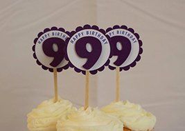 All About Details Shimmer Purple 9th Birthday Cupcake Toppers, Set of 12 N3