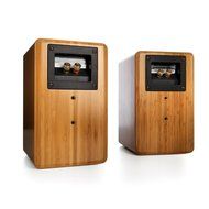 Audioengine P4 Premium Passive Bookshelf Speakers (Bamboo) with DS2 Desktop Speaker Stands (Black) N5