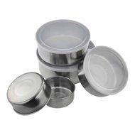 Quadruple Time 5 PCS Mixing Bowls Cookware Stainless Steel Food Storage Container Set N5