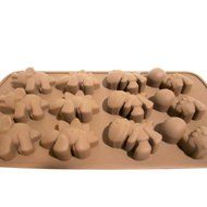 1 X Dinosaur Silicone Baking Non-stick Flexible Mold Muffin Pan Ice Tray, 12 Dinosaurs Chocolate Brown N2