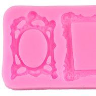 Mujiang Sugarcraft Mirror Frame Chocolate Candy Fondant Vintage Silicone Molds For Cake Decorating