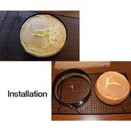 Life-C Cake Pan Mold [Hearted Round Square] with Non-stick Coating, Rolled Rim to Resist Warping Spring Latch... N2