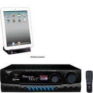 Pyle Stereo Receiver and iPod Dock Package - PT560AU 300 Watts Digital AM/FM/USB Stereo Receiver - PIPADK1 Universal...
