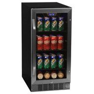 80 Can Built In Beverage Cooler - Black/Stainless Steel N2