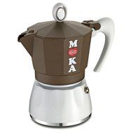 GAT Golosa 6 Cup Aluminium Italian Espresso Coffee Maker Pot Chocolate BrownWhite