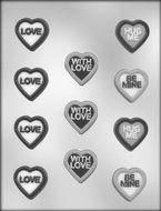 CK Products 1-1/2-Inch Heart with Messages Chocolate Mold