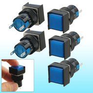 uxcell DC 12V Square Indicator Accident Signal Lamp 5 Pcs Blue Light