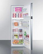 Summit FF948SS 8.8 cu.ft. frost-free refrigerator-freezer adjustable glass shelves and reversible doors with platinum... N2