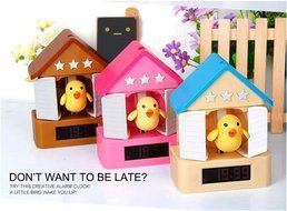 Fashion Creative Gift Silent House Cuckoo Gun-shot Desk Funny Talking Alarm Clocks N8