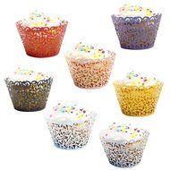 Outtop 24pc New Vine Lace Laser Cut Cupcake Wrapper Liner Muffin Baking Cup Wedding Birthday Party Decoration,... N2