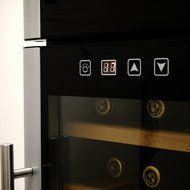 HOMEIMAGE DUAL-ZONE Thermo Electric Wine Cooler with Wooden Rack for 21 Bottles - HI-21D N2