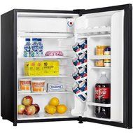 Danby Designer 4.4 cu ft Compact Refrigerator 120 volts, Black, Semi-automatic defrost Full width freezer section N3